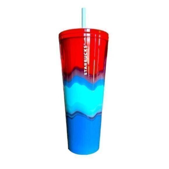 EUC - Starbucks Iced Coffee Cup - Red/ur with Red Lid - Picture 1 of 5